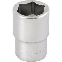 Soquete Sextavado 8mm Encaixe 1/2" Vonder Aço Cromo Vanádio Cromado Fosco Curto Peça Hexagonal