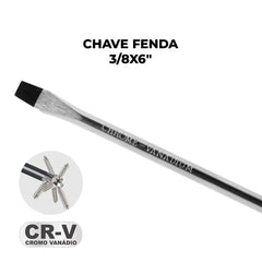Chave Fenda 3/8 x 6'' CR-V Tradestar