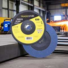 Disco Flap 180 mm G50 Fibra Cônico Azul Aço e Inox Tradestar