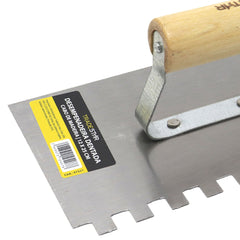 Desempenadeira Aço Dentada 12 x 25 cm Cabo Madeira Tradestar