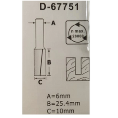 Fresa Paralela Dupla Haste 6 mm x 10 mm D-67751 Makita