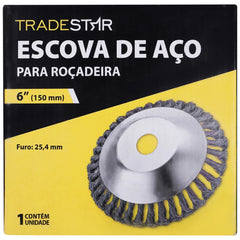 Escova Circular 6'' Aço Torcido para Roçadeira Tradestar
