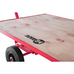 Carrinho Plataforma 250Kg 4 Rodas Maciças Compensado Aço Carbono Transporte de Carga Nove54 Vermelho