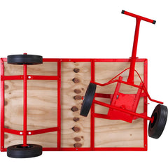 Carrinho Plataforma 250Kg 4 Rodas Maciças Compensado Aço Carbono Transporte de Carga Nove54 Vermelho