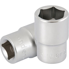 Soquete Sextavado 8mm Encaixe 1/2" Vonder Aço Cromo Vanádio Cromado Fosco Curto Peça Hexagonal