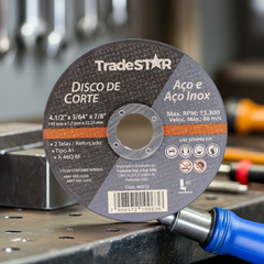Disco de Corte 115 x 1,2 mm Furo 7/8" Aço e Inox Tradestar