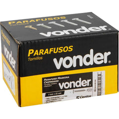 Parafuso Madeira 4,0 x 25 mm Chipboard Cabeça Flangeada Phillips 500 Peças Vonder
