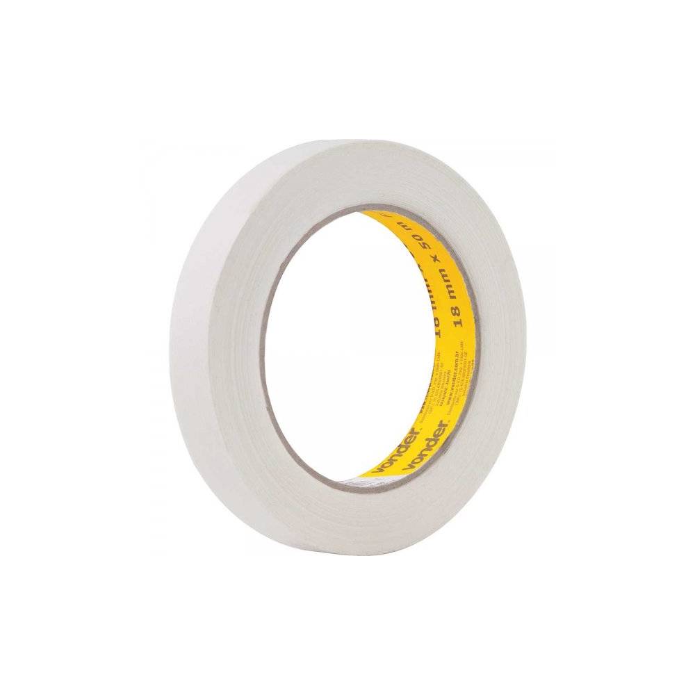 Fita crepe 18mm x 50m branca papel crepado Vonder
