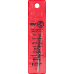 Broca Aço Carbono 3 Pontas 3mm  - Nove54