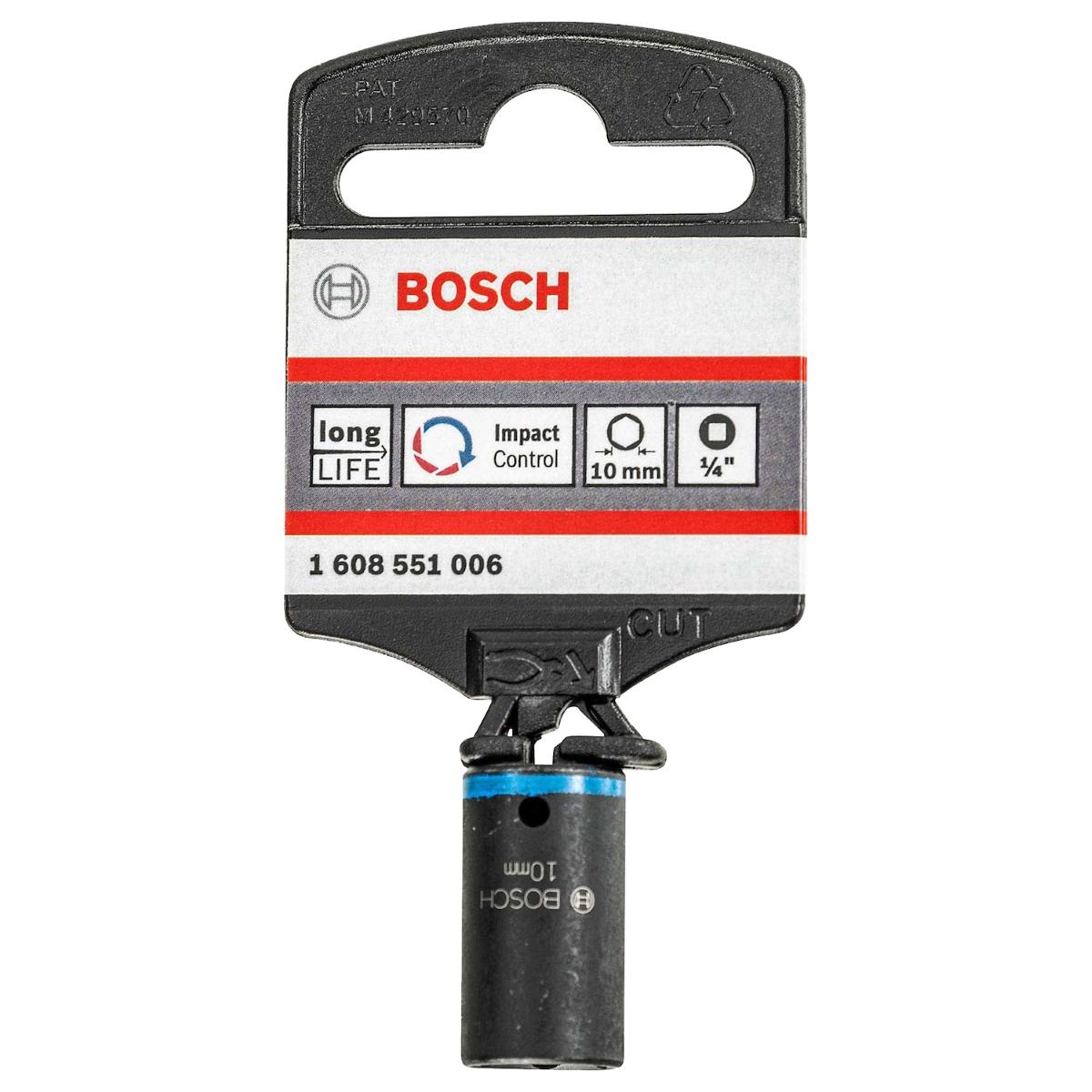 Soquete Bosch Impact Control M6 (10mm) 25X13mm Encaixe 1/4''