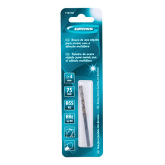 Broca Aço Rápido Profissional Industrial 4x75mm Aço M2 1PC Gross