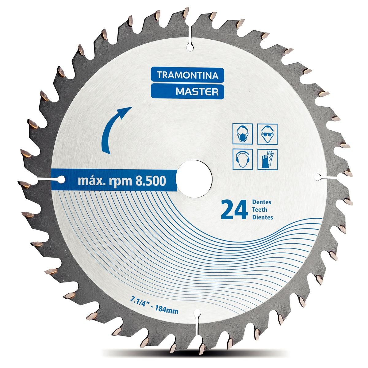 Disco de Corte 7.1/4'' 36 Dentes Tramontina Master para Serra Circular - Aço Carbono Temperado