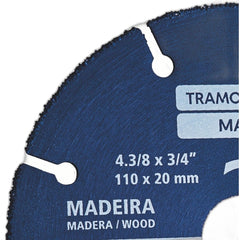 Disco de Corte 4.3/8'' 13800 rpm Para Serra Mármore Corte Preciso em Madeira Tramontina MASTER