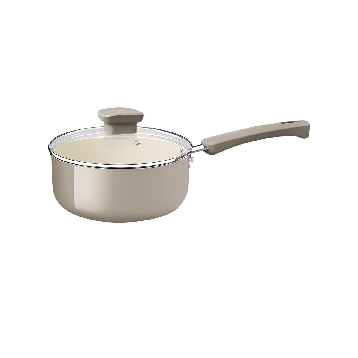 Panela Tramontina Veronese Alumínio Reciclado Revestimento Cerâmico 16 Cm 1,3 L Bege Mineral