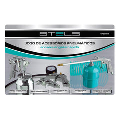Jogo Acessórios Pneumáticos Engate Rápido NPT 1/4'' 226 L/min 8 Bar 0.75L Stels 5730255
