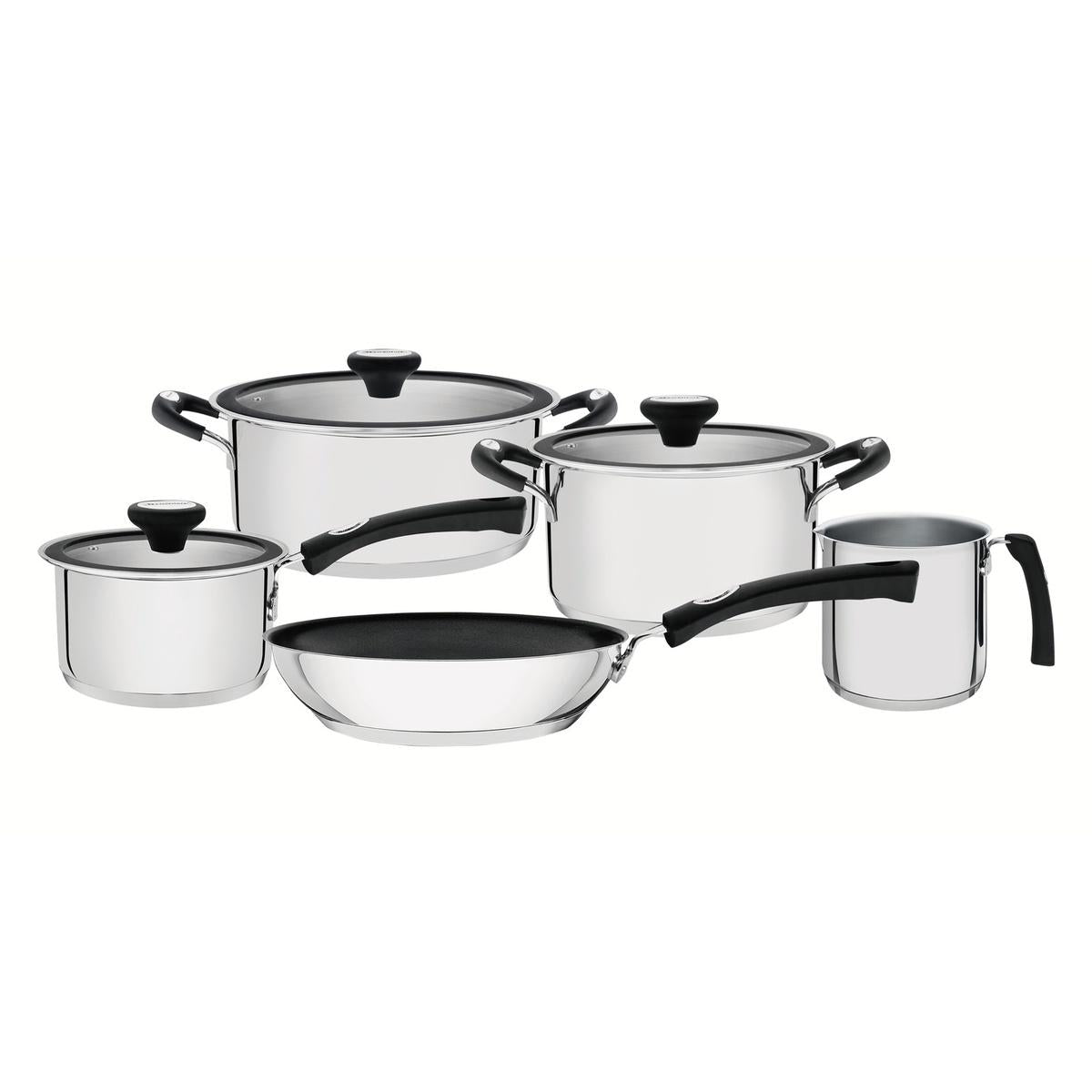 Jogo De Panelas Tramontina Solar Silicone Aço Inox Fundo Triplo 5 Peças Indução