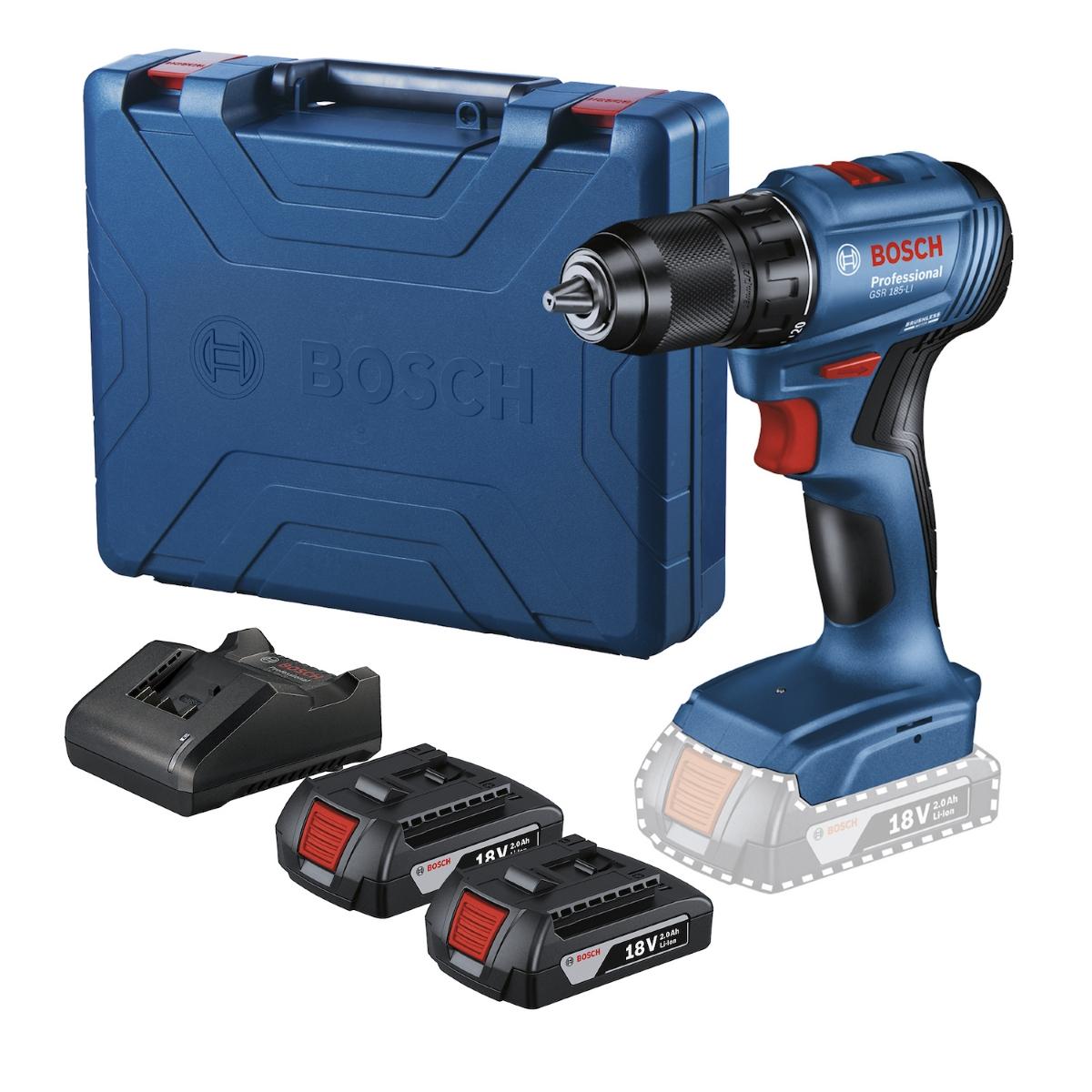 Furadeira Parafusadeira 18V Bosch Gsr185Li-2B 2 Baterias
