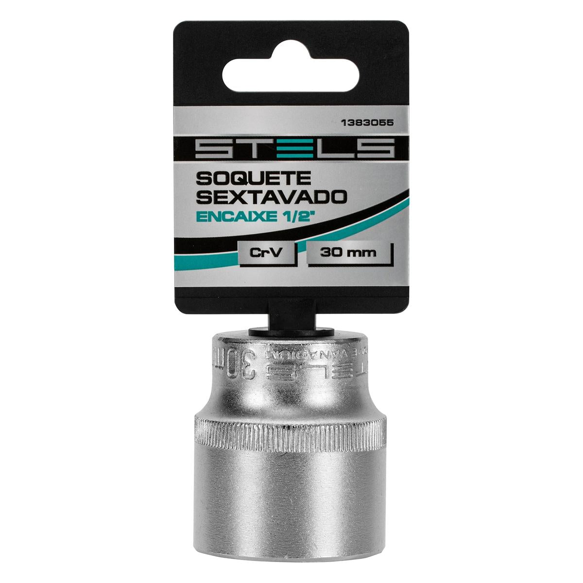 Soquete Sextavado 1/2'' 30mm Cromo Vanádio Com Clips Plástico Alta Durabilidade