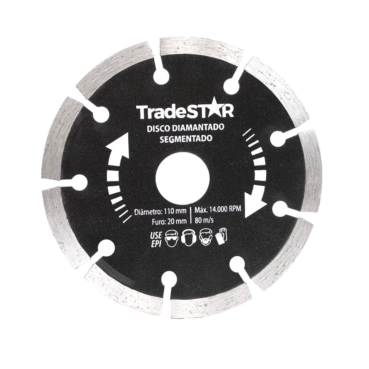 Disco Diamantado 110 mm Segmentado Furo 20 mm Tradestar