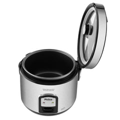 Panela de Arroz Elétrica PH10P Visor Glass Inox 700W Philco Com Acessórios Tampa Transparente 127V