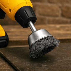 Escova Copo 3'' 1/4'' 4500Rpm Aço Inox Ondulado Vonder Resistente à Oxidação