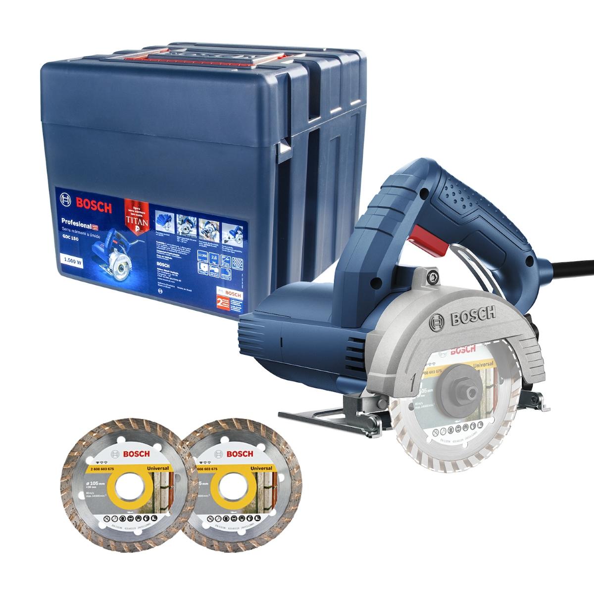 Serra Mármore Bosch Gdc 150 1500W 220V 2 Discos E Maleta