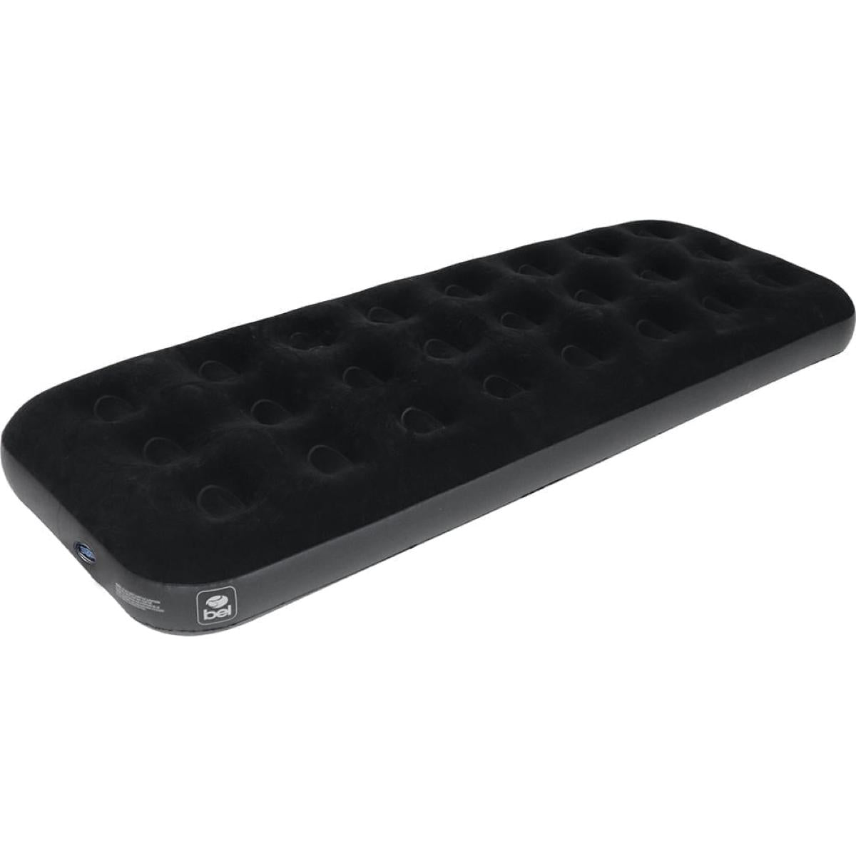 Colchão Inflável Solteiro Deluxe Comfort Bel Preto Toque Aveludado e Fácil de Guardar - Guimepa