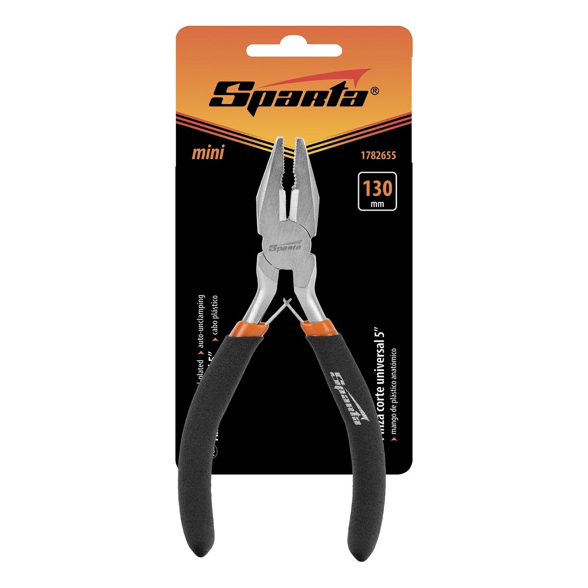 Mini Alicate Universal Niquelado 130mm Aço Carbono 45 Autoabertura Sparta 1782655