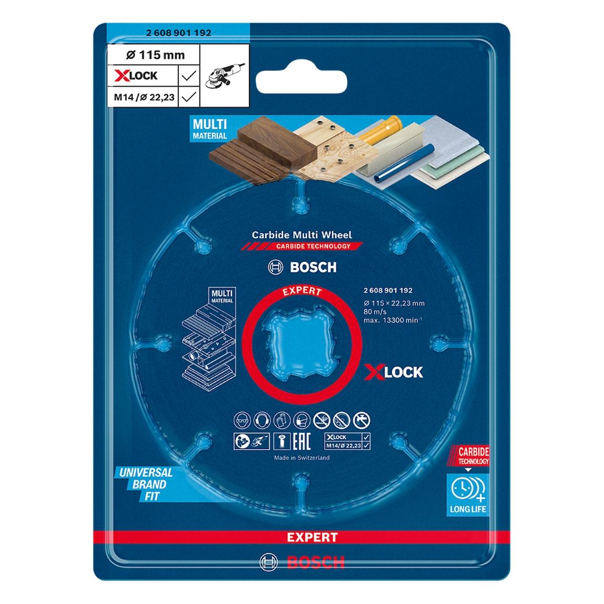 Disco Corte Bosch Carbide Multi Wheel X-Lock 115X22,23mm