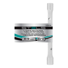Chave Sextavada Tubular Reforçada 8-9mm Cromo Vanádio Stels 1376755 Profissional