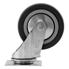 Rodízio De Borracha Cinza Com Pvc Giratório Sem Freio 4'' 100mm 55kg Galvanizado Mtx 6871555