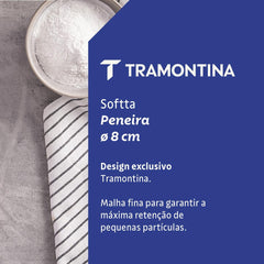 Peneira Tramontina Softta 8,8 cm Aço Inox com Cabo Vermelho em Polipropileno Prática e Resistente