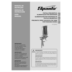Pistola de Pintura Gravidade 0.5mm 100ml Sparta 1/4'' 2.5bar 140l/min Alumínio