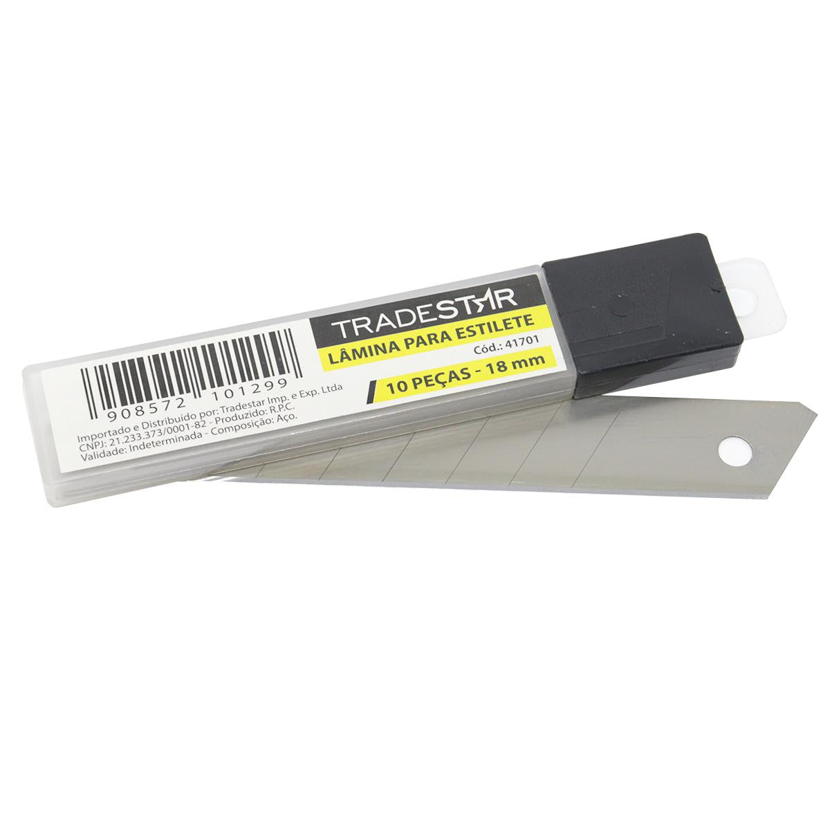 Lâmina para Estilete 18 mm com 10 Peças Tradestar
