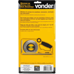 Medidor De Ângulo Inclinômetro 0-90° Base Magnética Vonder 250mm ABS