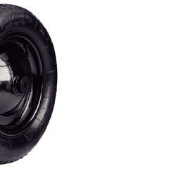 Pneu Com Câmara 3.25/8'' Roda Metálica Tramontina Para Carrinho De Mão Com Bucha Plástica