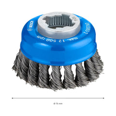 Escova De Aço Copo X-Lock Trançado 75mm Bosch