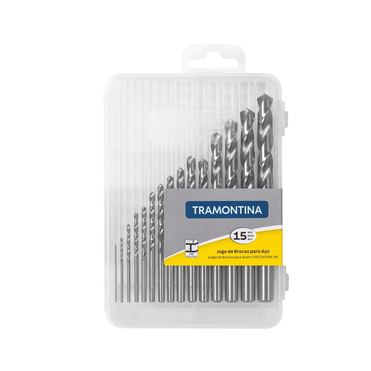 Jogo De Brocas Hss Para Aço Tramontina Din 338 15 Peças 1.0-10mm