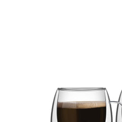 Conjunto 2 Xícaras Tramontina Vidro Duplo 100ml Café Térmico Design Moderno Elegante Gourmet