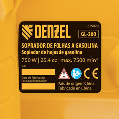 Soprador de Folhas a Gasolina 25.4cc GL-260 Denzel 579029