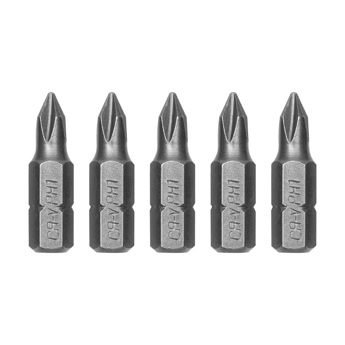 Bits Phillips PH1 Cromo Vanádio 25mm 5pcs Haste 1/4'' MTX 1166455 Durabilidade