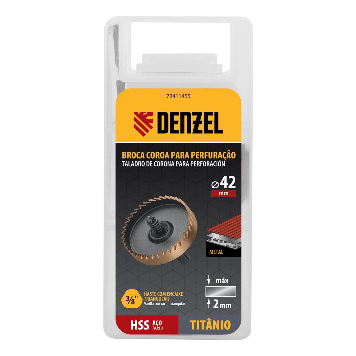Serra Copo Para Metal Revestimento Nitreto Titânio 42mm Denzel 72411455 Precisão Durabilidade