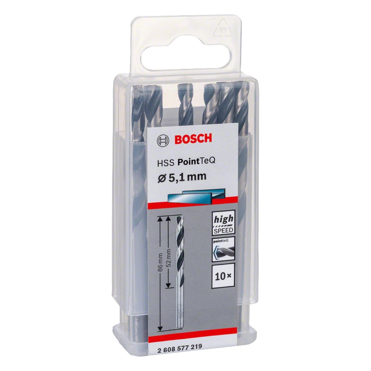Broca Metal Bosch Aço Rápido Hss-Pointteq 5,1mm 10 Peças