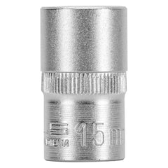 Soquete Sextavado 1/2'' 15mm CrV Cromado Vanádio Stels Encaixe 38mm