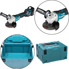 Esmerilhadeira Angular 125Mm Sem Fio 18V Com 2 Baterias Carregador Maleta Motor BL DGA513RTJ Makita