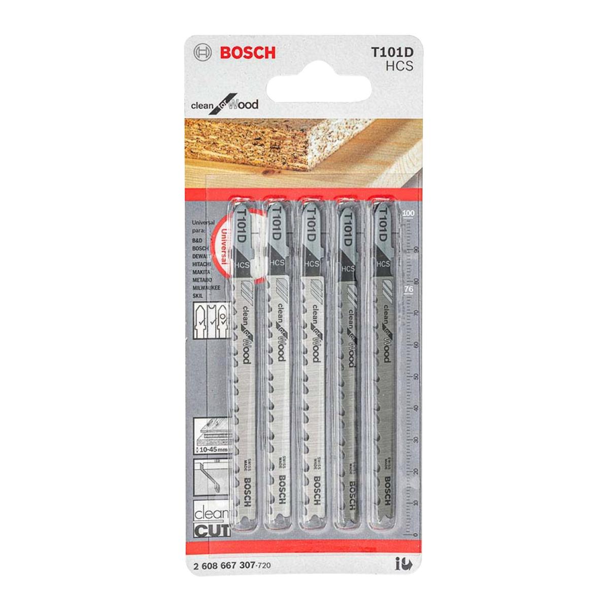 Lâmina Serra Tico Tico Bosch T11D Clean For Wood 5 Peças
