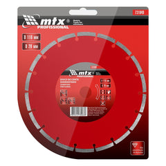Disco de Corte Segmentado Diamantado 110 x 20mm Corte Seco MTX Alta Performance