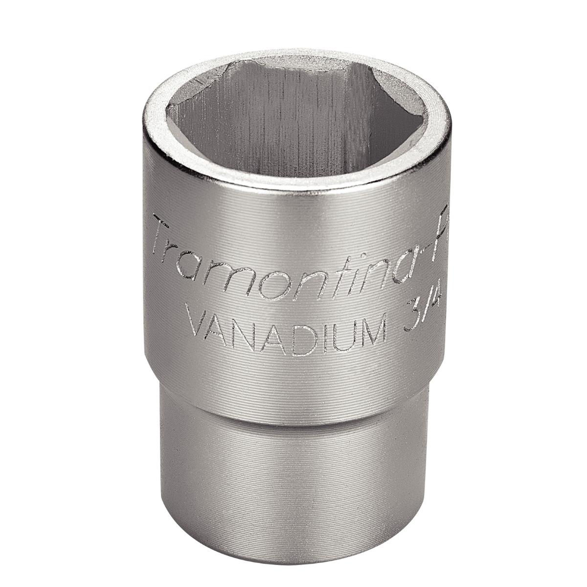Soquete Sextavado 29 mm 3/4'' Aço Cromo Vanádio Cromado Hyper Drive DIN 3124 Tramontina PRO