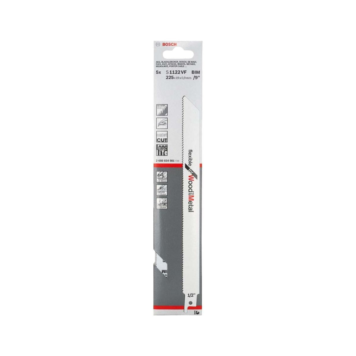 Lâmina Serra Sabre Bosch S1122Vf Flexible For Wood And Metal