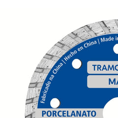 Disco de Corte Diamantado 80m/s 14.000rpm 4,3/8 20-16mm Porcelanato Resistência Alta Tramontina MASTER